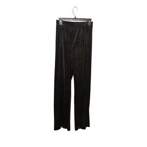 Vince Camuto Womens Black Metallic Stretch Palazzo Pants Size 2X Pockets‎ NWT